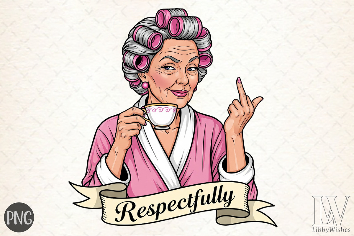 Grandma Respectfully Middle Finger P, an Illustration by Libby Wishes (Photo 1 of 6)