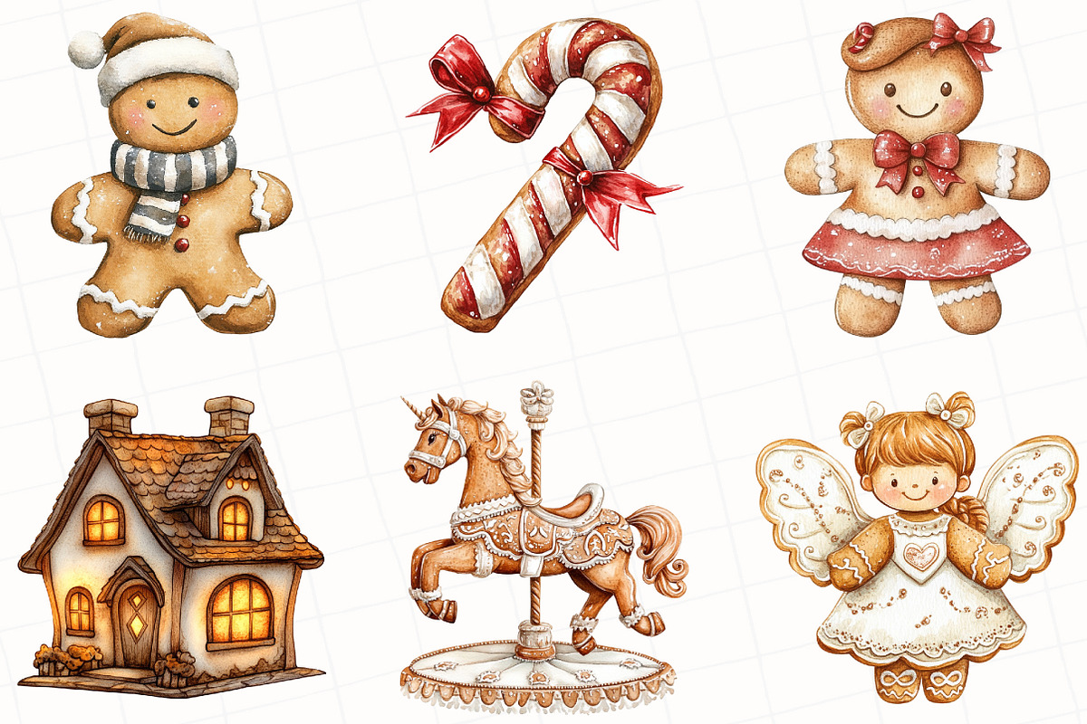 Christmas Gingerbread Clipart, an Illustration by OK Design (Photo 4 of 5)