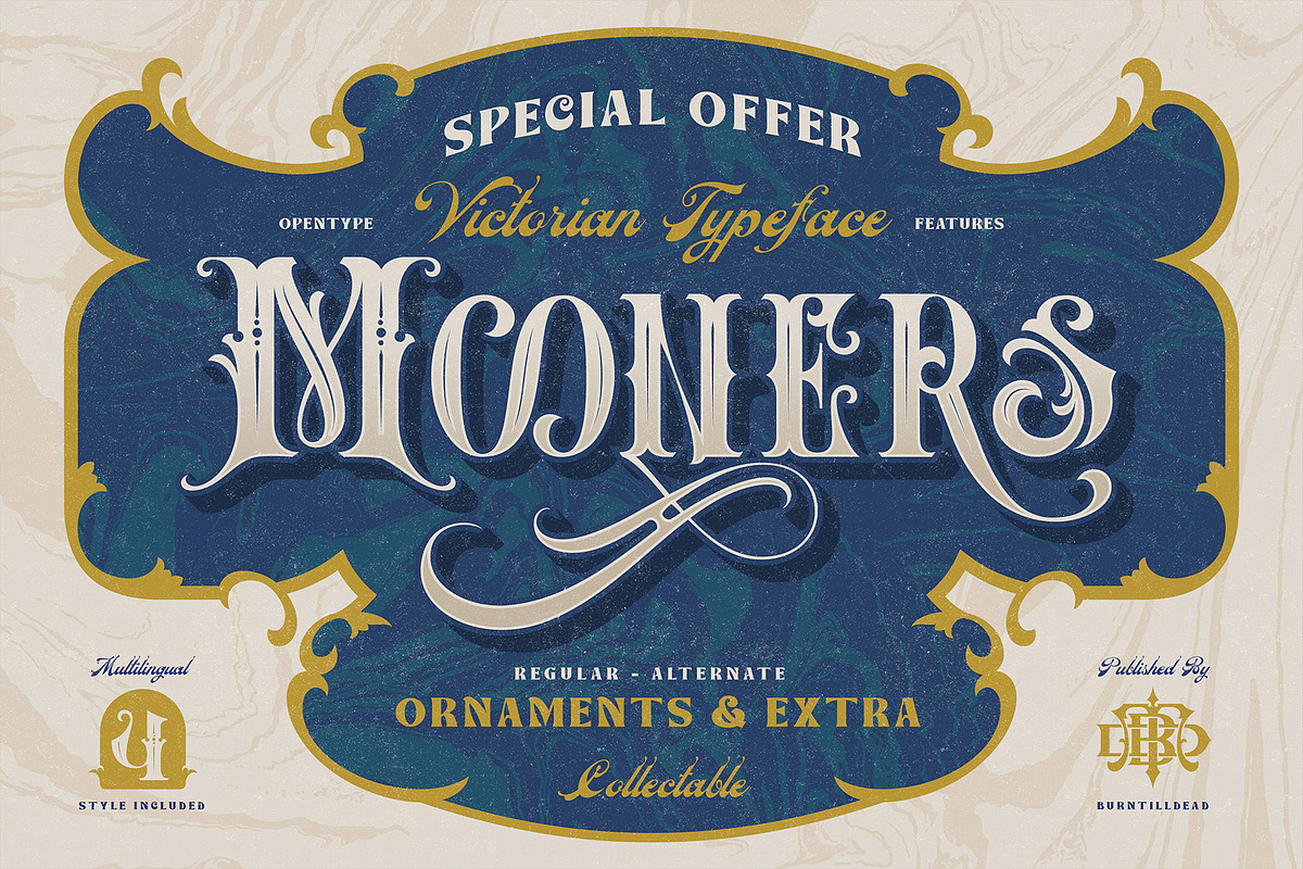 Mooners - Victorian Typeface, a Serif Font by Burntilldead (Photo 1 of 11)