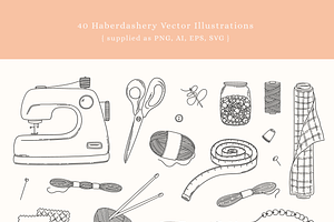 Haberdashery Vector Illustrations