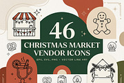 46 Christmas Market Vendor Icons, an Outline Icon by adenpinkstore (Thumbnail 1 of 20)
