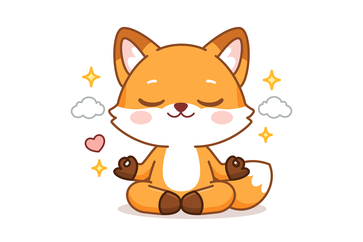 Peacefull Meditation Fox Chibi Style, an Animal Illustration by Artpon Illustration (Photo 2 of 3)