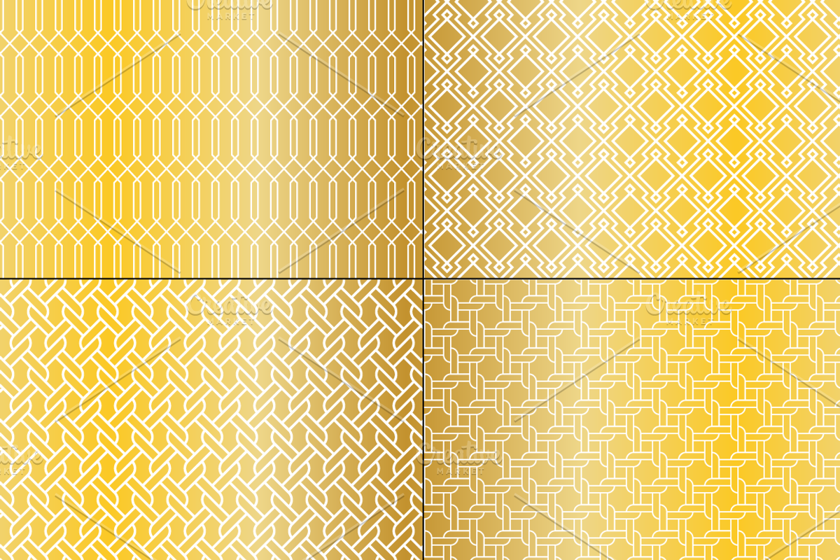 Mod Gold Seamless Patterns preview 2