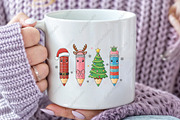 Christmas Teacher Pencils PNG, an Illustration by CraftArtStudio (Thumbnail 3 of 4)