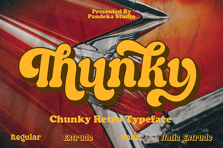 Thunky - Chunky Retro Typeface, a Serif Font by Pandeka Studio