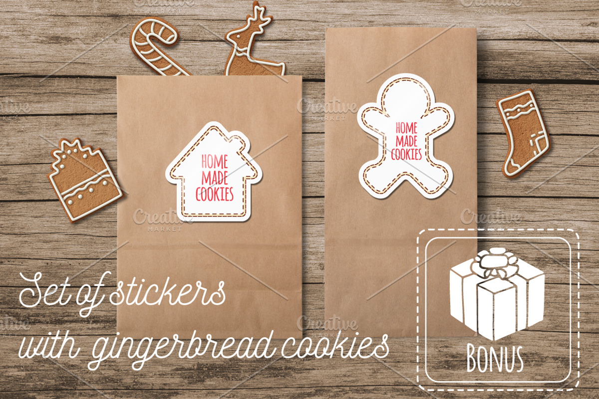 Vector cookies set + bonus, a Decorative Illustration by Zhemchuzhina (Photo 2 of 11)