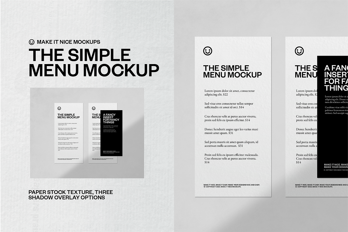 The Simple Menu Mockup, a Stationery Template by makeitnicemockups (Photo 2 of 4)