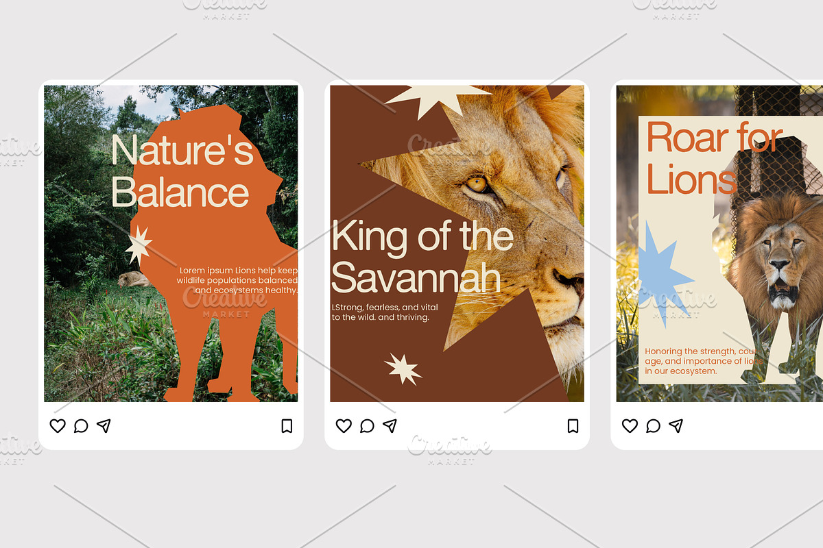 Roar For Lions - Instagram Post, a Social Media Template by Izdihaar_Studio (Photo 3 of 4)
