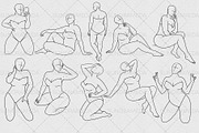 Plus Size Female Body Procreate, a Brush Add-On by sundrameda (Thumbnail 4 of 9)