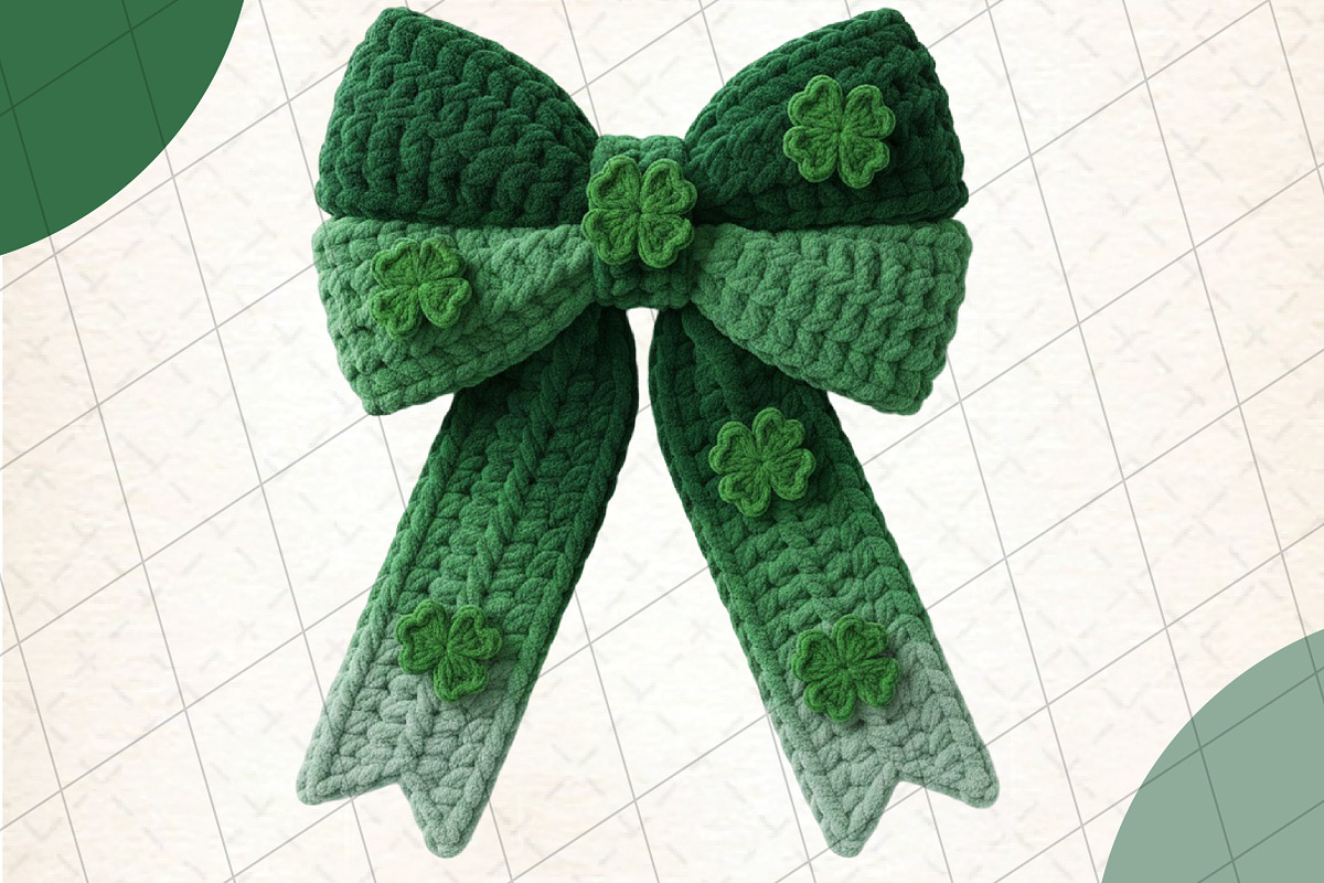 St Patrick’s Day Bow PNG, an Illustration by DreamCafeArt (Photo 1 of 8)