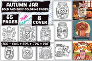 Autumn Jar Coloring Pages, an Illustration by LightExpress (Thumbnail 1 of 5)