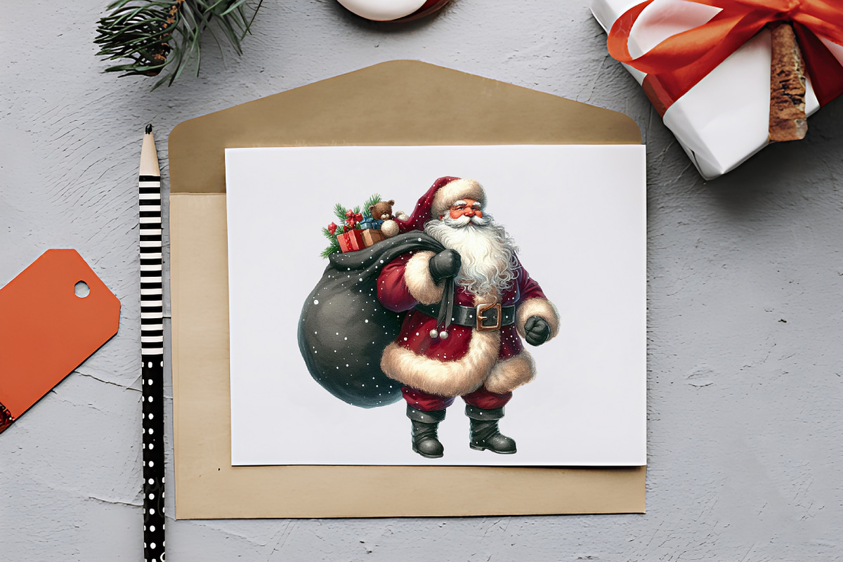 Cute Santa & Holiday Elements Clipar, an Illustration by RobertsArt (Photo 4 of 7)
