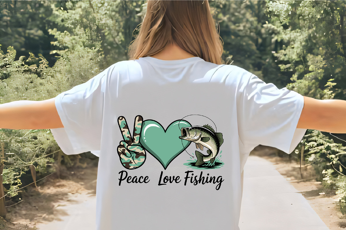 Peace love fishing camo heart bass, an Illustration by CrexoraLab (Photo 4 of 4)