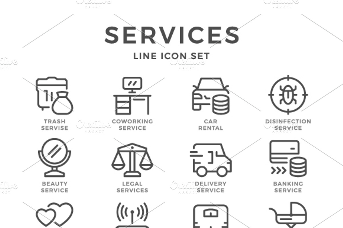 Set line icons of services, an Outline Icon by motorama (Photo 1 of 2)