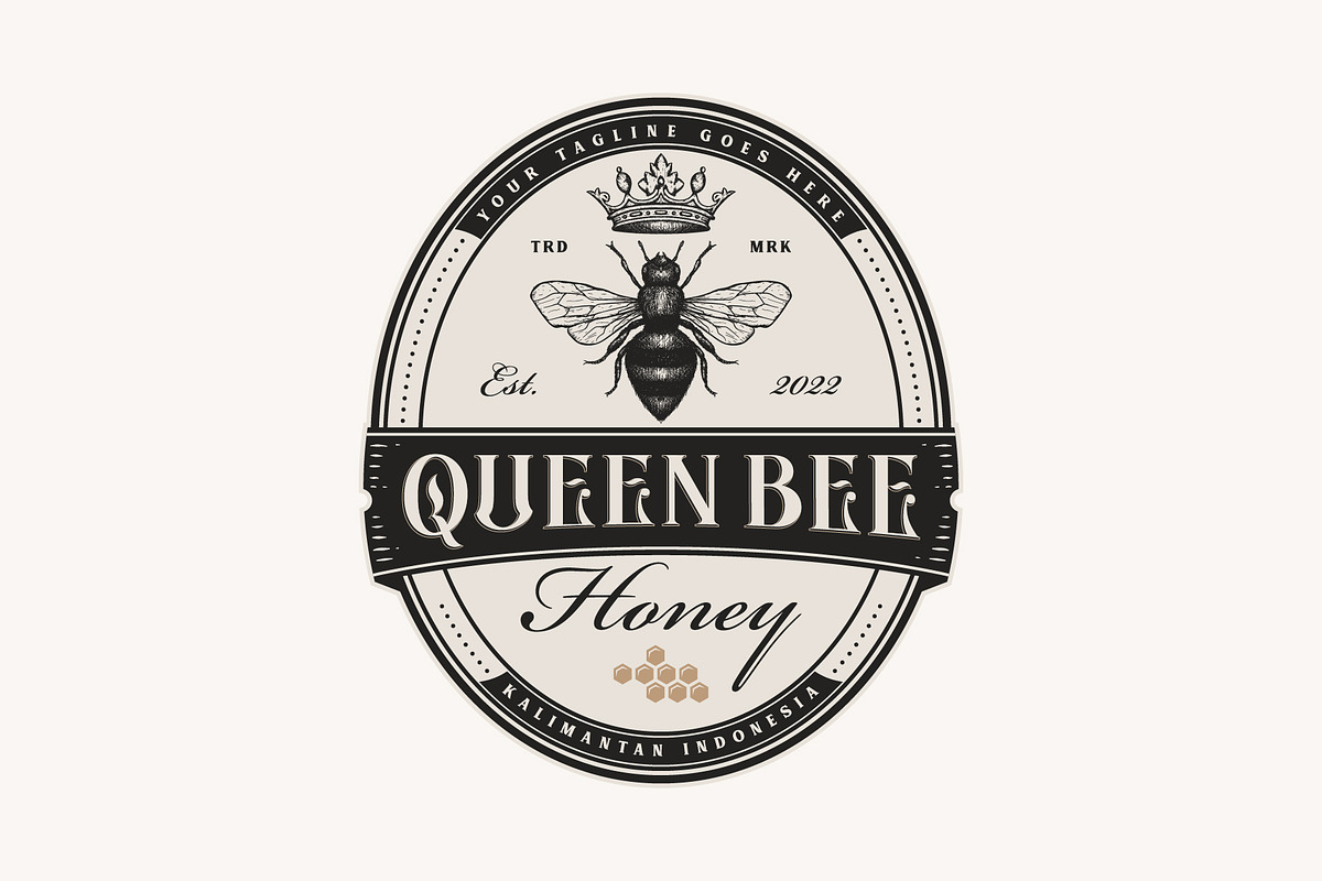 Vintage Honey Farm Emblem Logo, a Branding & Logo Template by zdson (Photo 2 of 2)