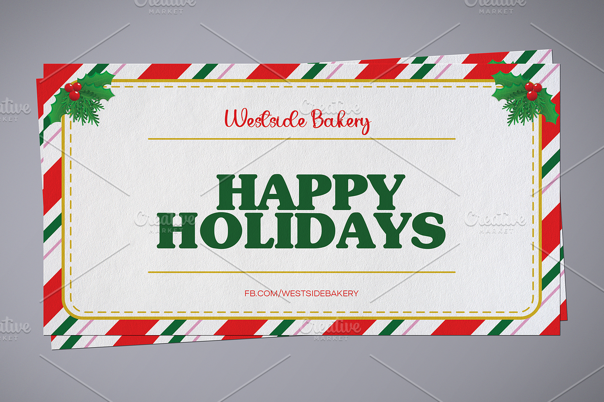 Festive Christmas Voucher, a Card Template by Tzochko (Photo 2 of 6)