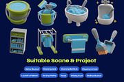 Cleaning & Housekeeping 3D Icon Set, an Environmental 3D Model by orenjidesign (Thumbnail 4 of 8)