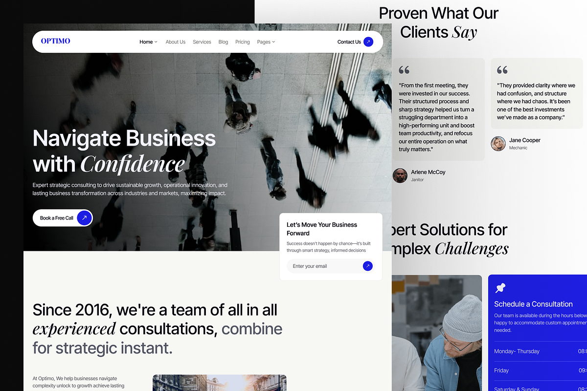 Optimo - Business Consultation Figma, a Landing Page Template by Pentaclay (Photo 1 of 4)