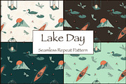 Lake Day Seamless Repeat Pattern, a Pattern Graphic by Forest Lily (Thumbnail 1 of 11)