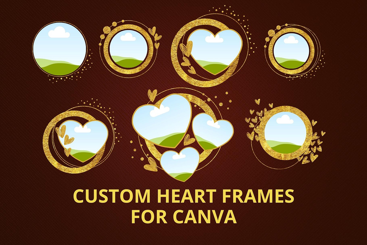 Gold Glitter Picture Frames Canva, a Shape Add-On by ilonitta (Photo 1 of 10)