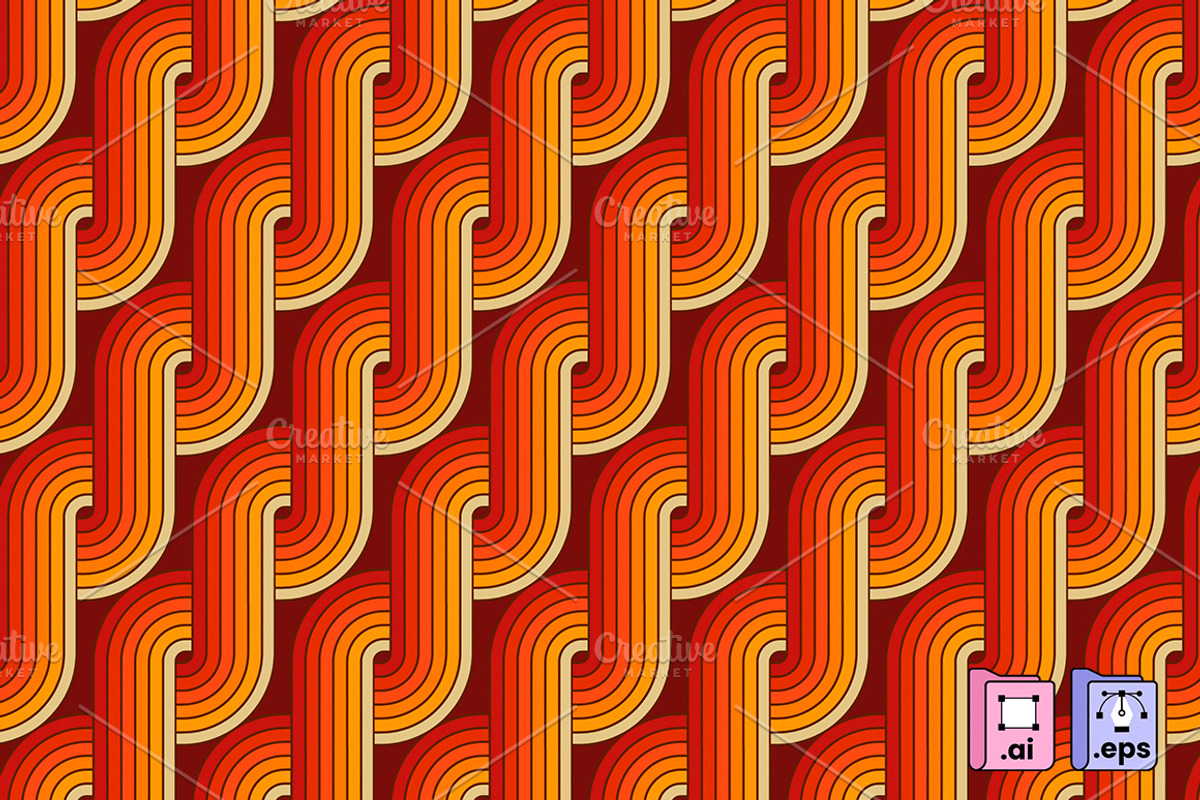 70s Vintage Retro Twist Pattern, a Pattern Graphic by MISS CHATZ (Photo 2 of 3)