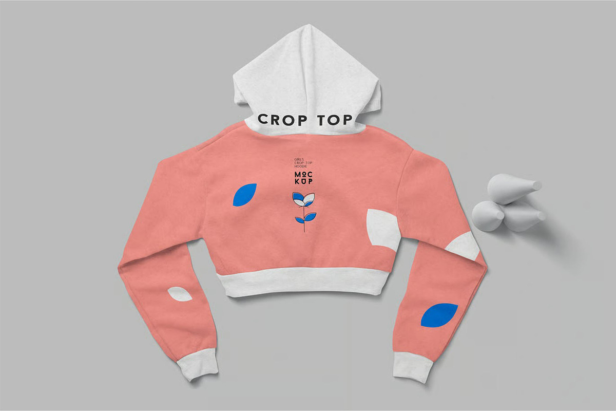 Crop Top Hoodie Mockups, a Hoody Mockup by megostudi0 (Photo 2 of 6)