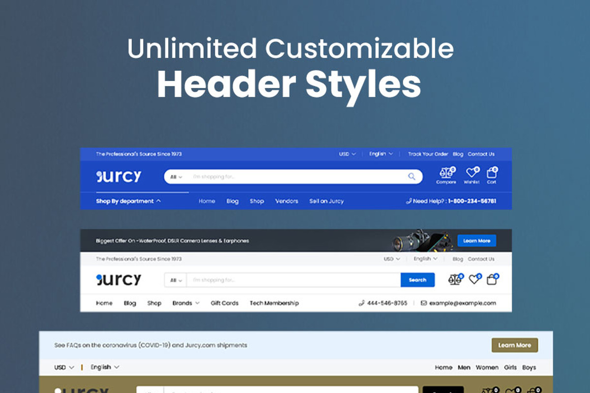 Jurcy -  Multipurpose & Multi-vendor, a WordPress Template by HRProShop (Photo 3 of 8)