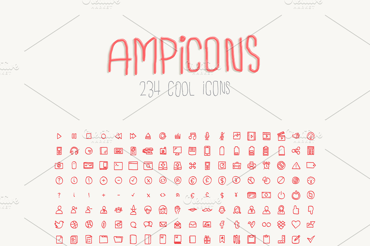 Ampicons / 234 brushed icons, an Icon by ANDYPATH SHOP (Photo 2 of 2)