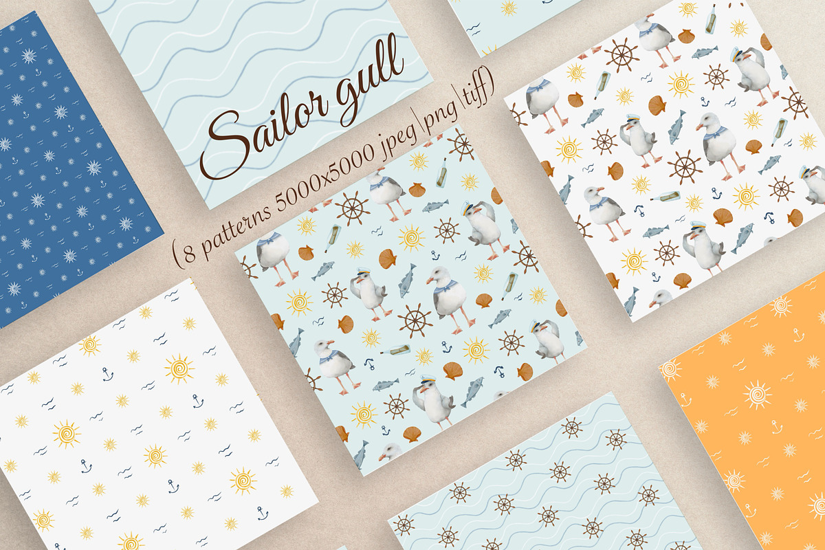 Nautical Watercolor Sea Clipart, an Animal Illustration by ZabolotnaArt (Photo 8 of 13)