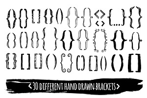 30 Hand Drawn EPS Brackets Pack