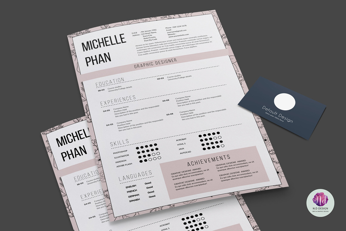 1 page resume template, a Resume Template by Chic templates (Photo 1 of 4)