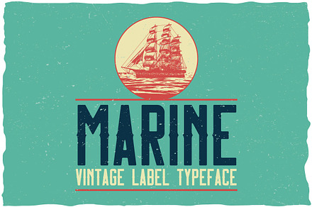 Vintage Marine Label Typeface, a Symbol Font by Anton Antipov