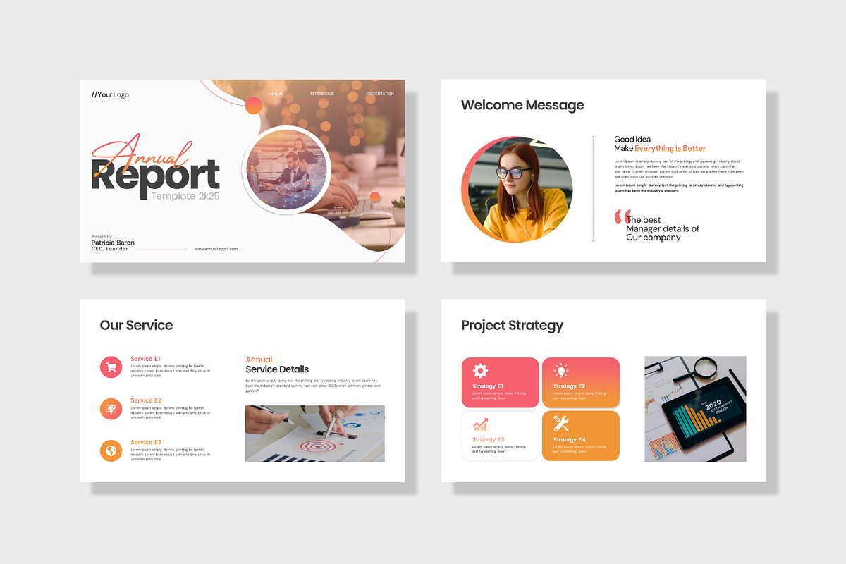 Annual Report Presentation Template, a Presentation Template by evgenystudio (Photo 5 of 8)