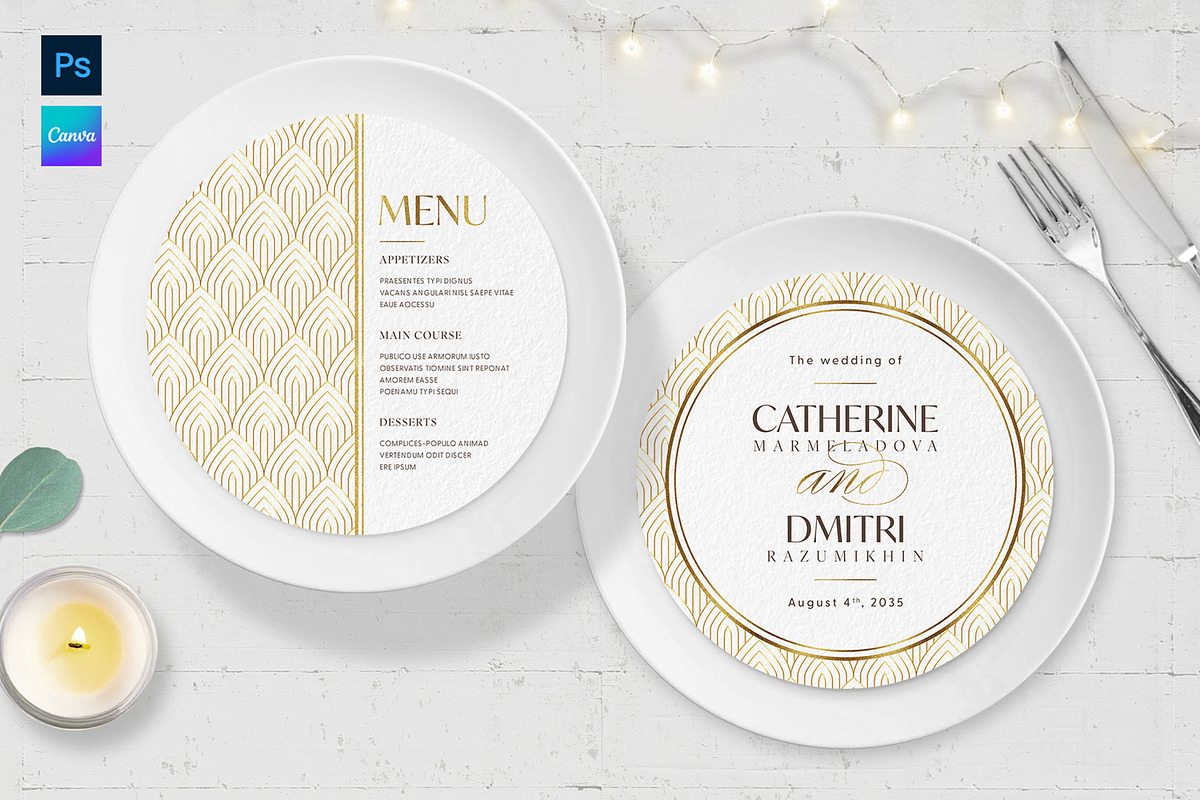 Wedding Menu Template, a Flyer Template by BrandPacks (Photo 1 of 4)