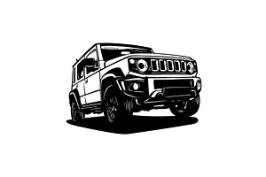 Jimny - Classic Car, Stencil, an Illustration by Digital-Clipart