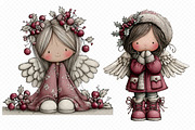 Whimsical Christmas Angel, an Illustration by cherrydesign (Thumbnail 3 of 3)