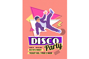 Music party. retro poster for disco, a Sport Illustration by Onyx