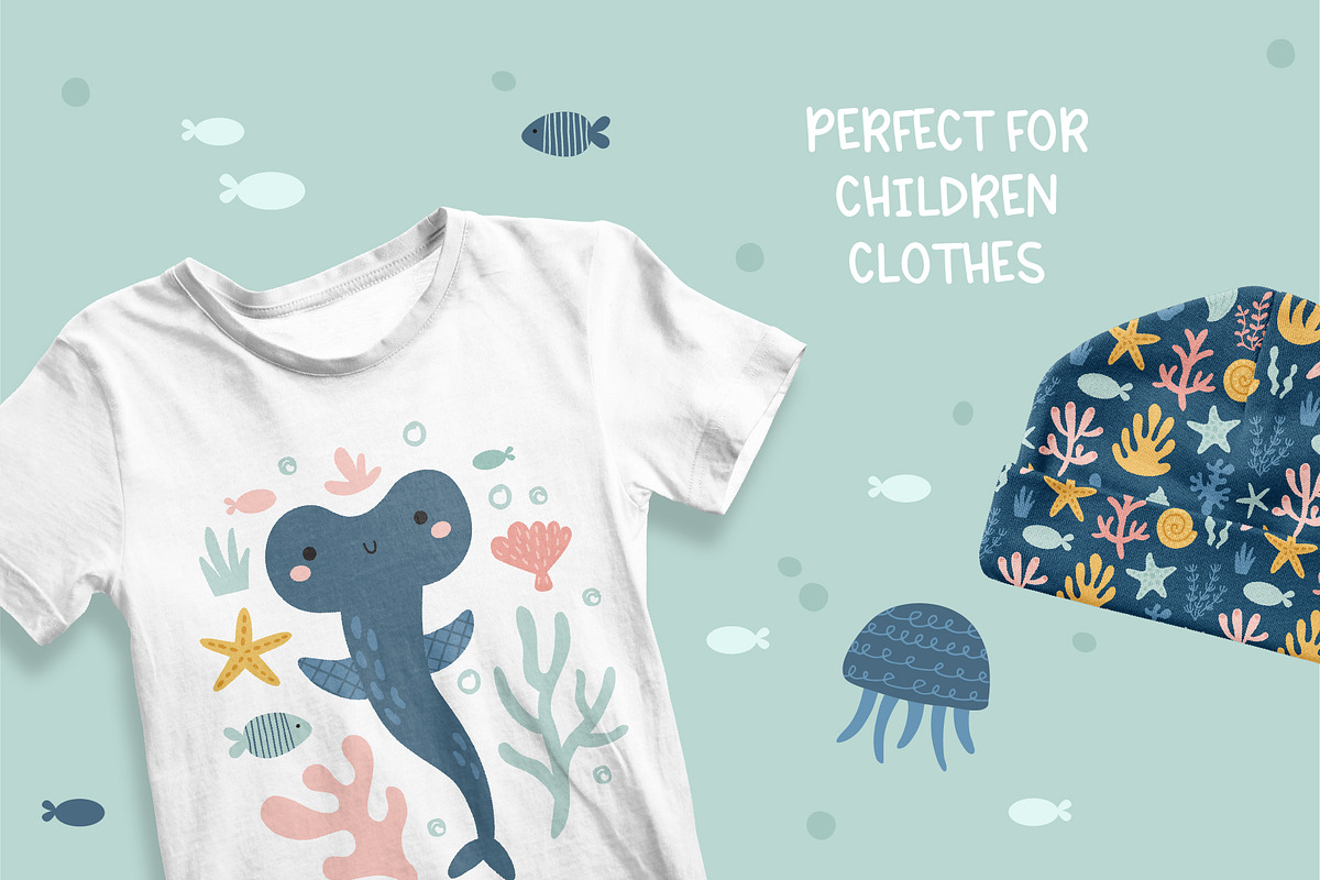 Under the sea cute clipart for kids, an Animal Illustration by Leysan Shayak (Photo 8 of 11)