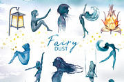 Watercolor Fairy Dust Clipart Set, a Person Illustration by ArtCreationsDesign (Thumbnail 9 of 10)
