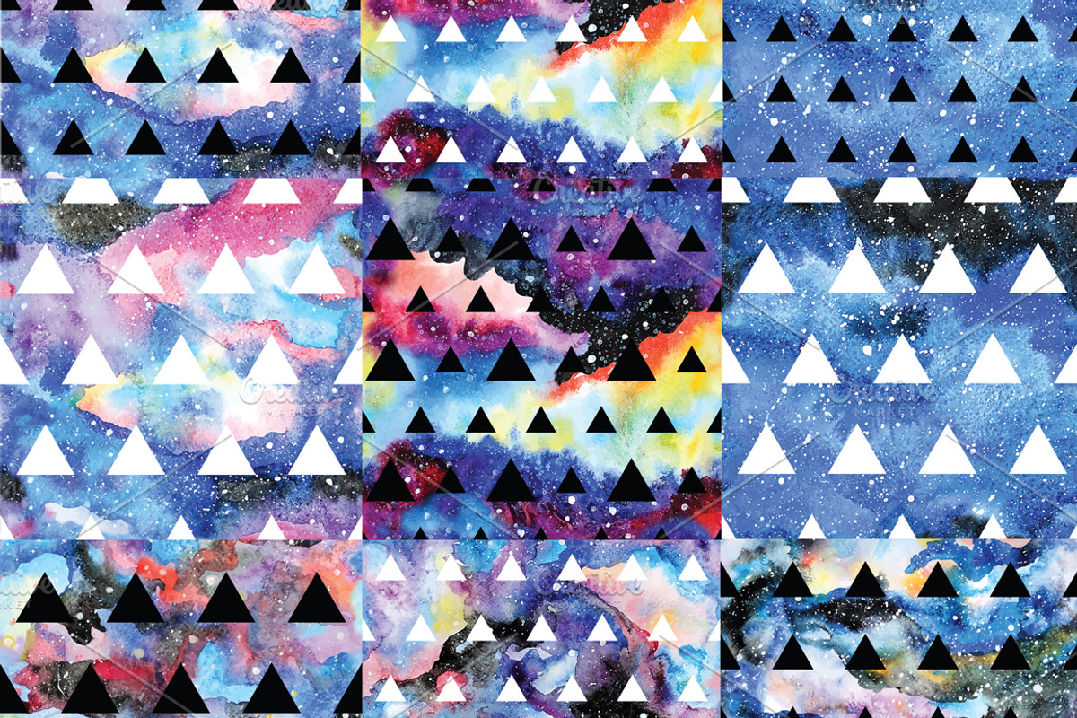 Galaxy watercolor illustrations set, a Texture Illustration by tamara.comotomka (Photo 3 of 6)