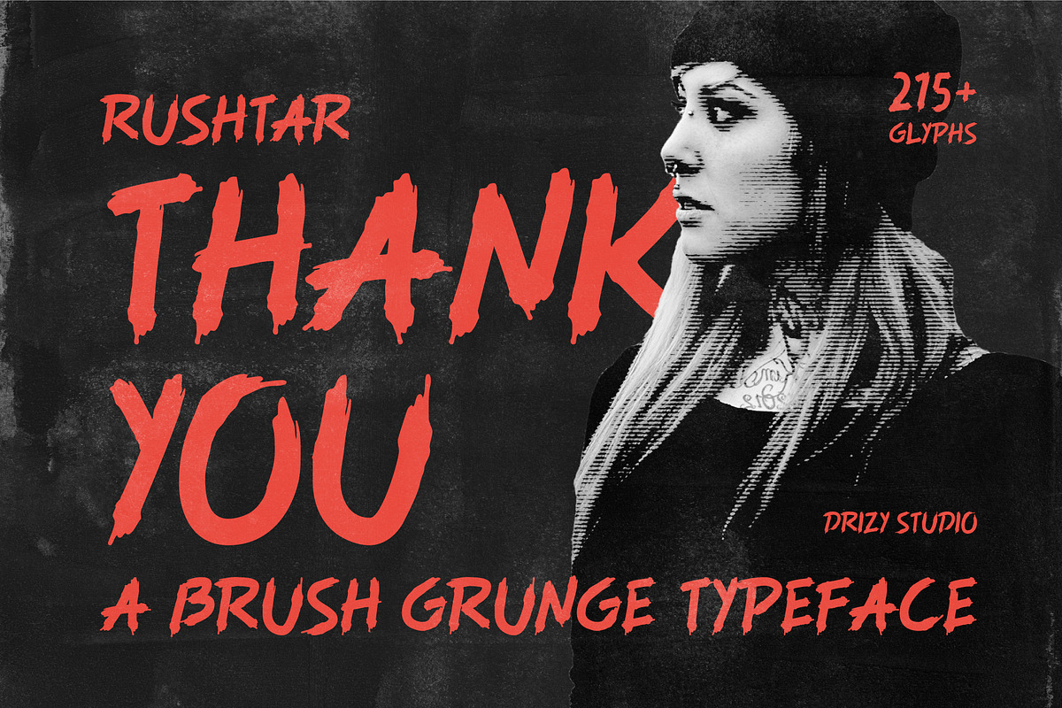 Rushtar - Brush Grunge Typeface, a Handwritten Font by Drizy (Photo 10 of 10)
