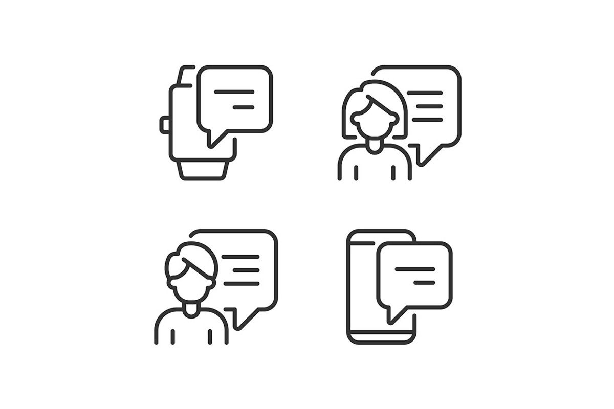 Communication with chat bubbles, an Icon by IMG Visuals
