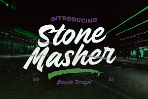 Stone Masher - Brush Script, a Script Font by Letterhend Studio