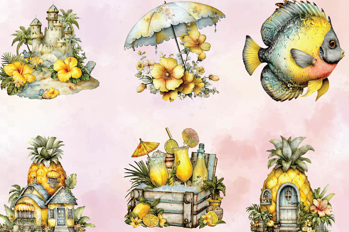 Whimsical Summer Clipart Bundle., an Illustration by SVGArt (Photo 5 of 9)