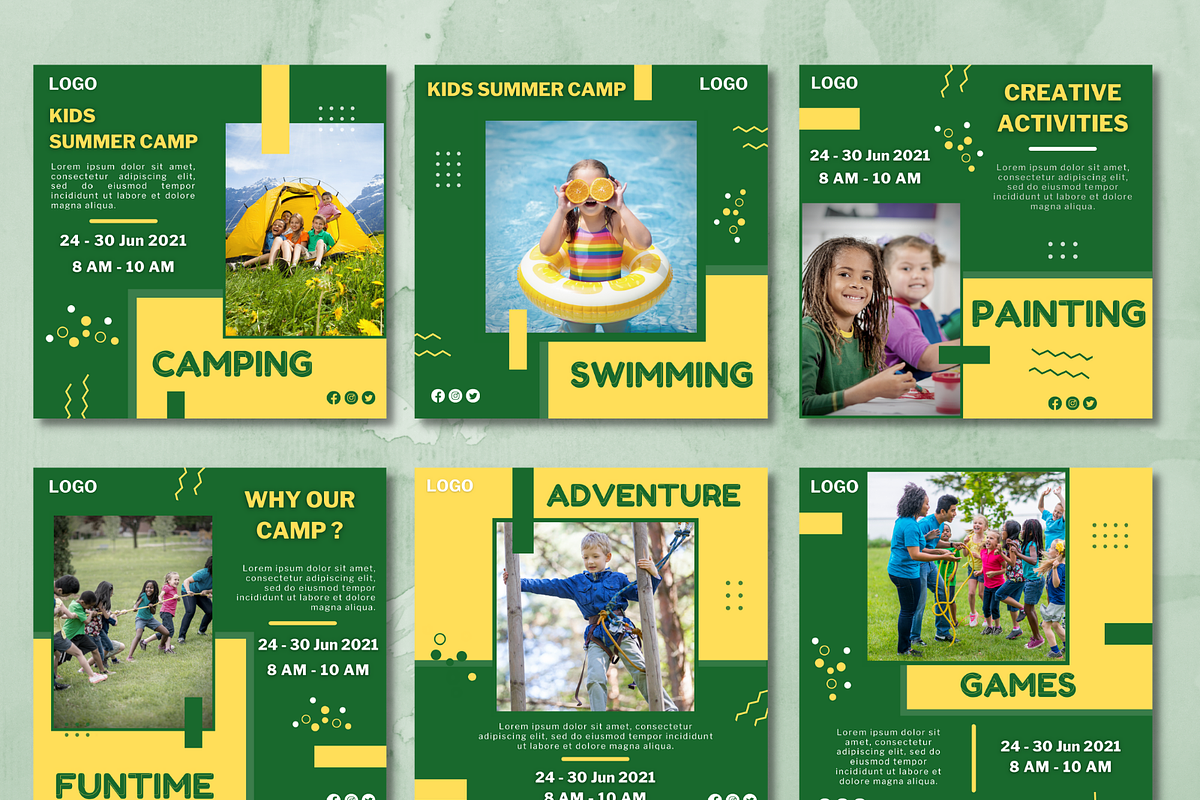 Instagram Kids Summer Camp Templates, a Social Media Template by Qamso Designs (Photo 3 of 3)
