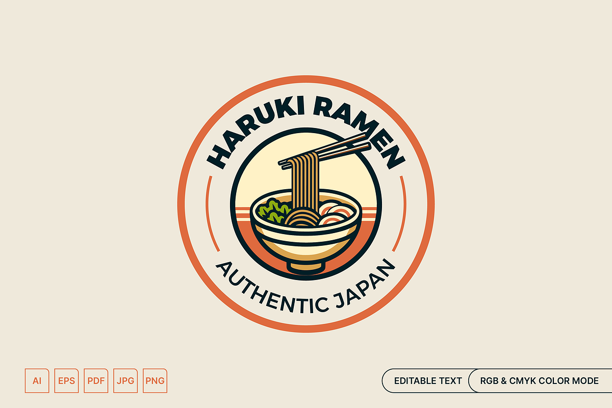 Haruki Ramen Noodle Logo, a Branding & Logo Template by muhisya