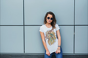 T-Shirt Mock-Up Fashion Girl, a Shirt Mockup by Dikarte.Store (Thumbnail 6 of 9)