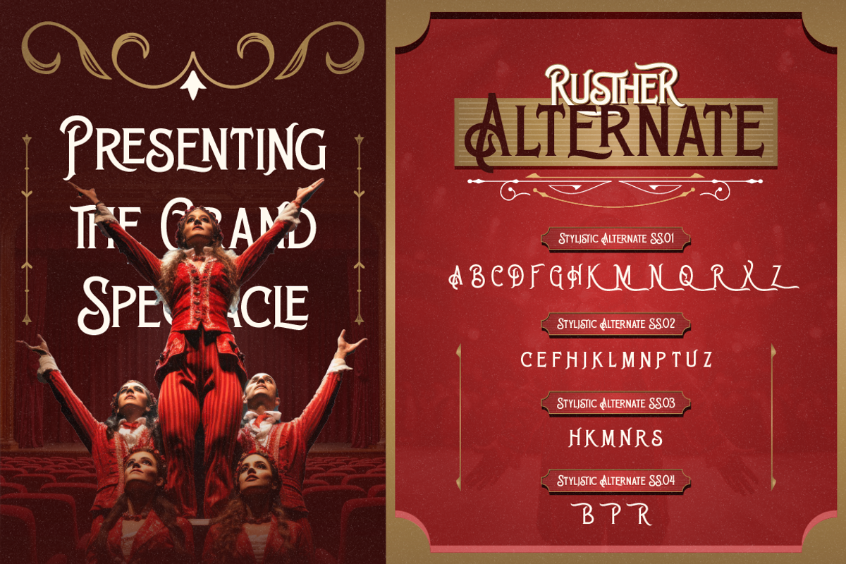 Rusther, a Serif Font by Burntilldead (Photo 8 of 12)