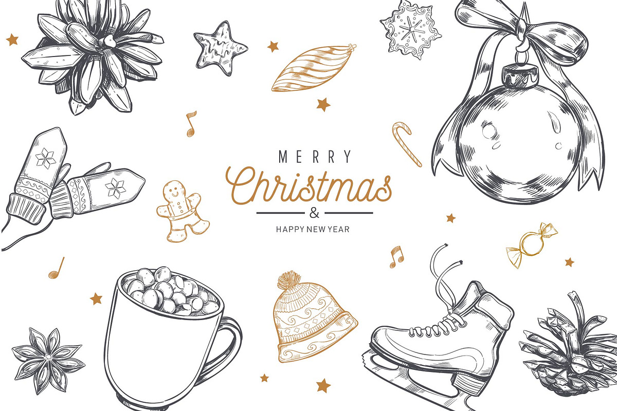 Big Christmas Holiday doodle set, a Seasonal Illustration by Wild Muse (Photo 10 of 10)