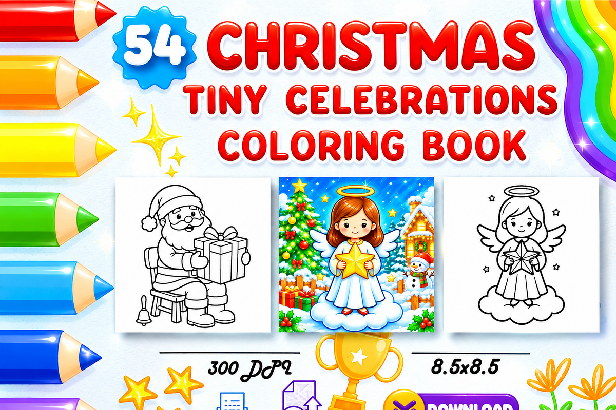 Christmas Tiny Celebrations Coloring, an Animal Illustration by Design Zone (Photo 1 of 5)